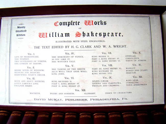 The Complete Works of William Shakespeare in 13 volumes published by David McKay of Philadelphia circa 1900. — image 3